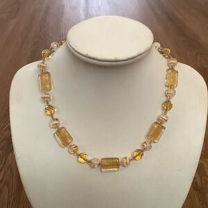 Chunky Glass Bead Necklace 17”
